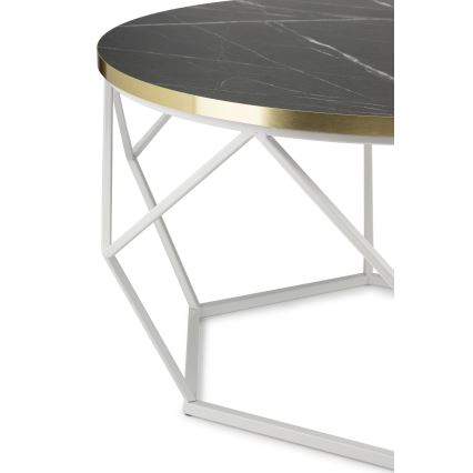 Mesa de centro DIAMOND 40x70 cm dorado/negro/blanco