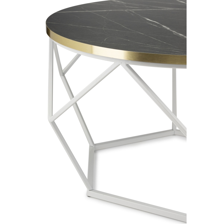 Mesa de centro DIAMOND 40x70 cm dorado/negro/blanco