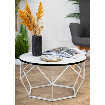 Mesa de centro DIAMOND 40x70 cm negro/blanco