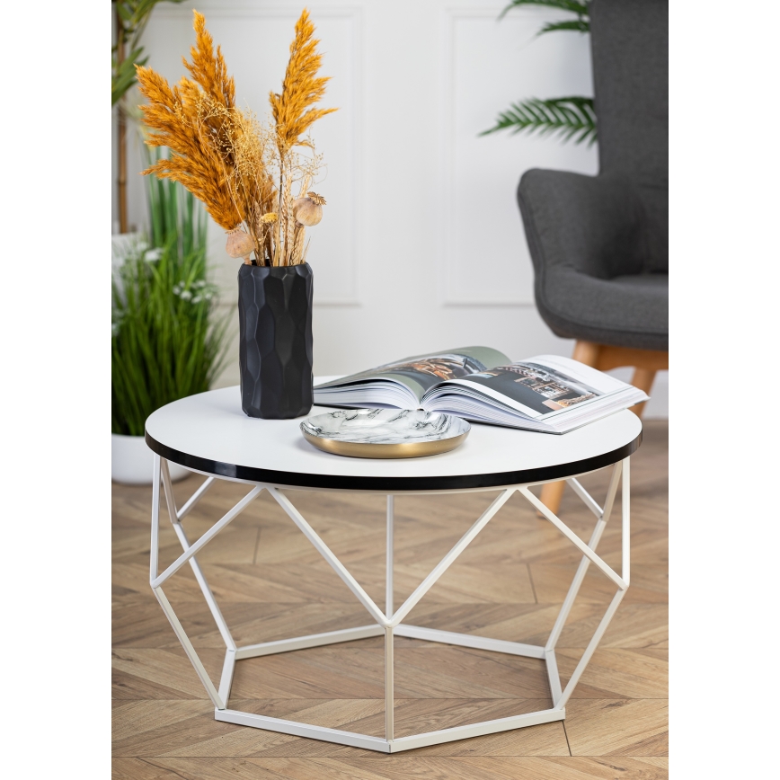 Mesa de centro DIAMOND 40x70 cm negro/blanco