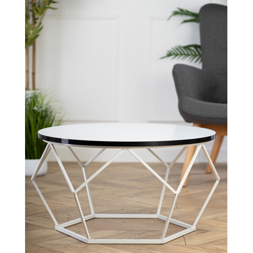 Mesa de centro DIAMOND 40x70 cm negro/blanco