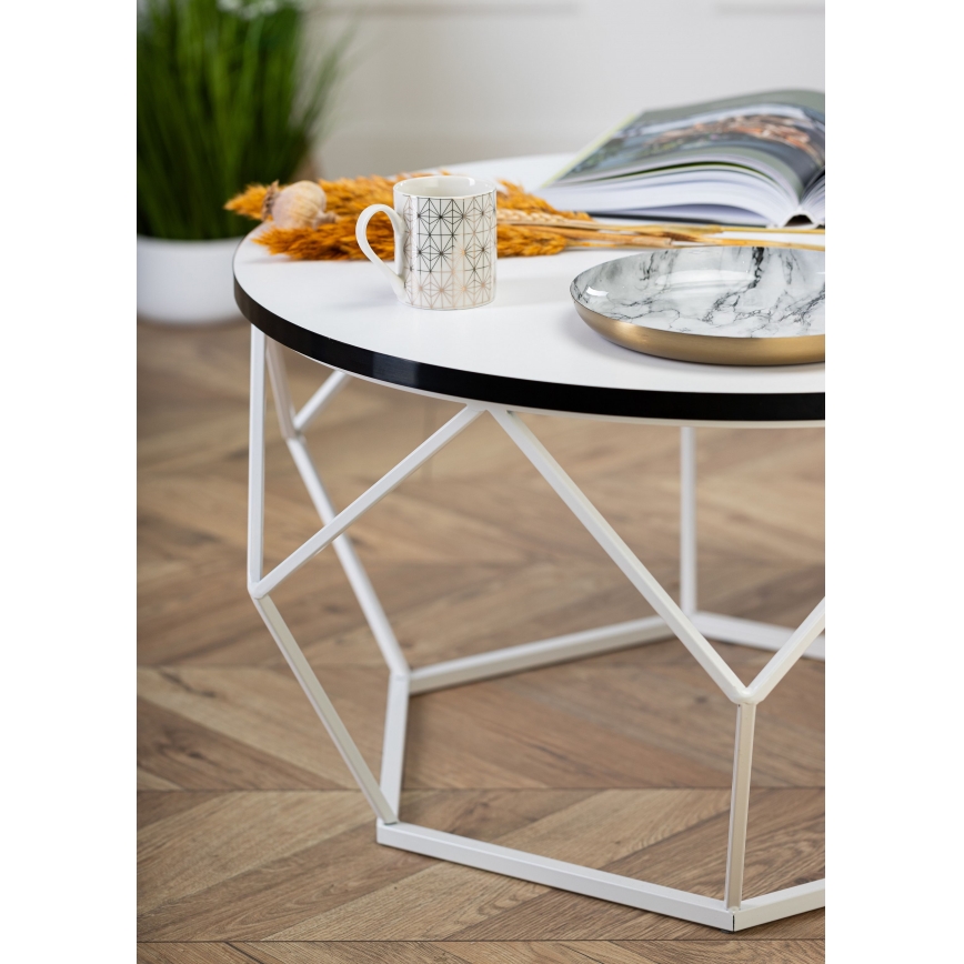 Mesa de centro DIAMOND 40x70 cm negro/blanco