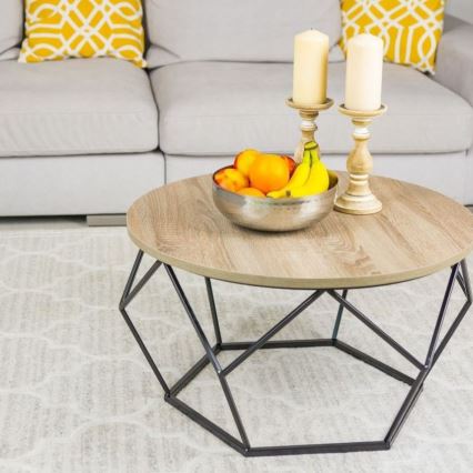Mesa de centro DIAMOND 40x70 cm negro/marrón
