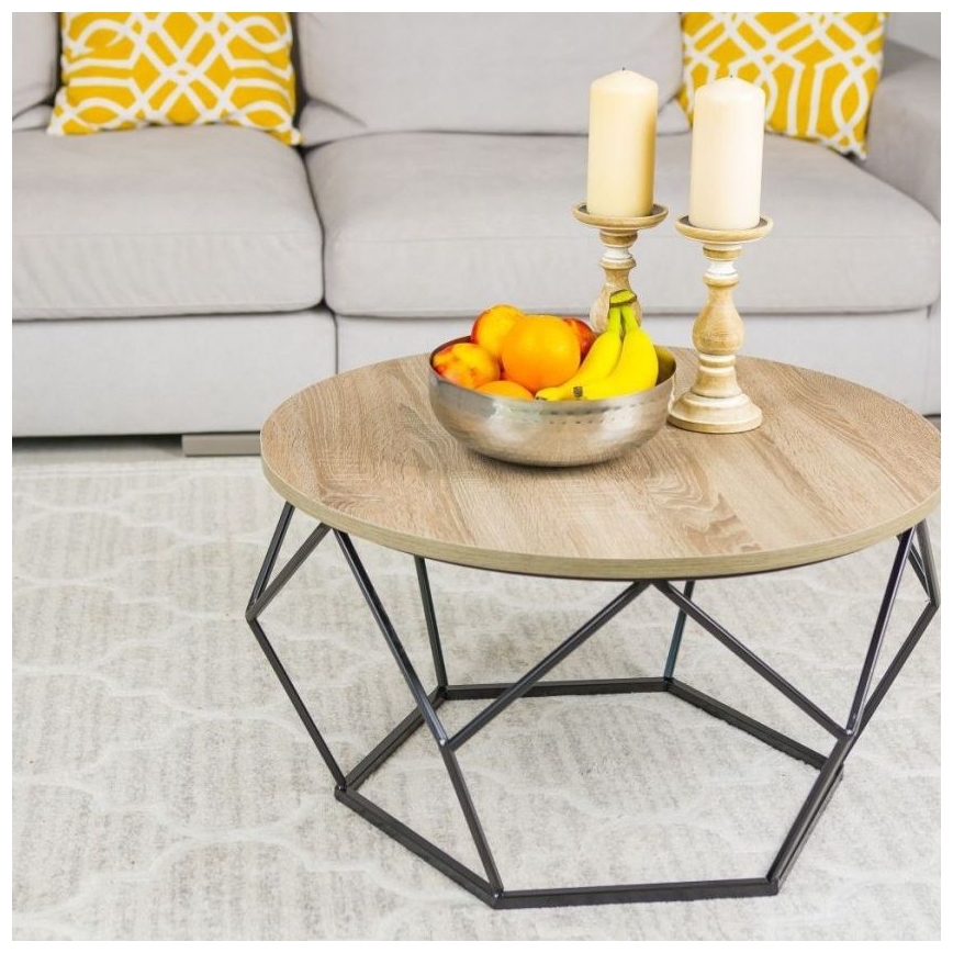 Mesa de centro DIAMOND 40x70 cm negro/marrón