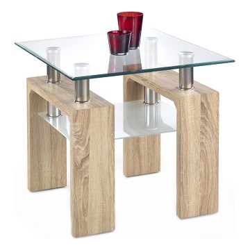 Mesa de centro DIANA 55x60 cm roble sonoma/transparente