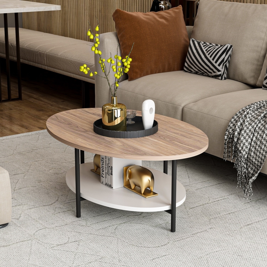Mesa de centro ELIS 36x90 cm roble/blanco