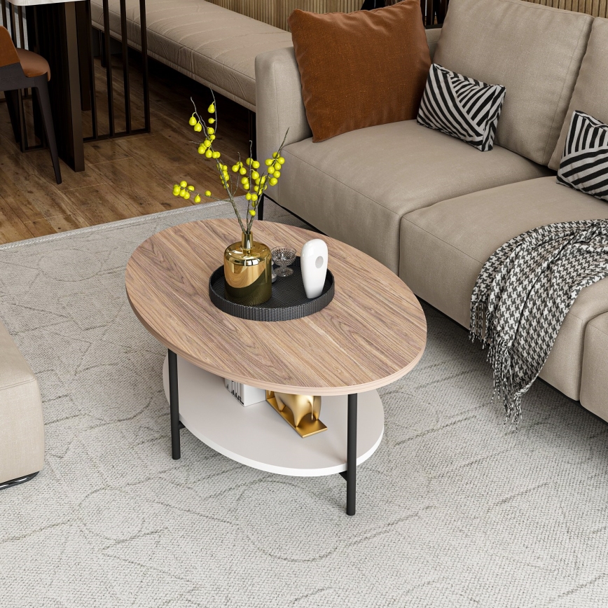 Mesa de centro ELIS 36x90 cm roble/blanco
