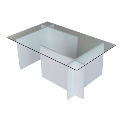 Mesa de centro ESCAPE 40x105 cm blanco/transparente