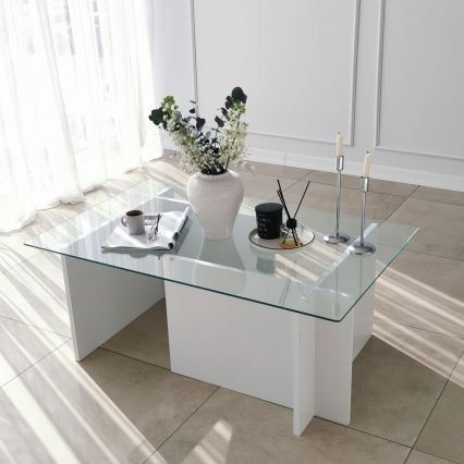 Mesa de centro ESCAPE 40x105 cm blanco/transparente