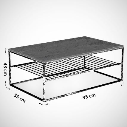 Mesa de centro ETNA 43x95 cm beige/negro