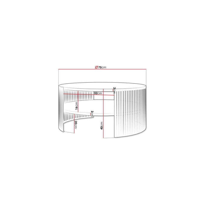 Mesa de centro FIKOLI 40x75 cm negro/blanco
