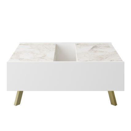 Mesa de centro FRIDA 63x90 cm blanco/dorado