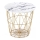 Mesa de centro HARISSA 41x42 cm dorado/blanco decoración de mármol