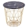 Mesa de centro HARISSA 41x42 cm dorado/negro decoración de mármol
