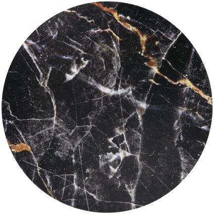 Mesa de centro HARISSA 41x42 cm dorado/negro decoración de mármol