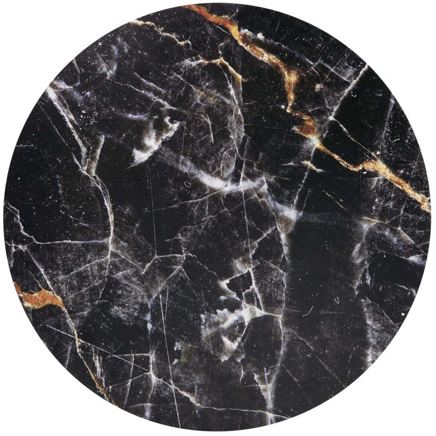 Mesa de centro HARISSA 41x42 cm dorado/negro decoración de mármol