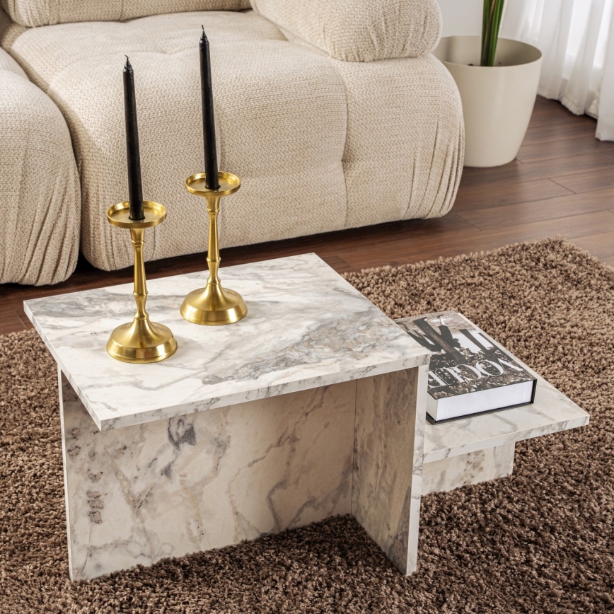 Mesa de centro HARMONY 40x80 cm decoración de mármol