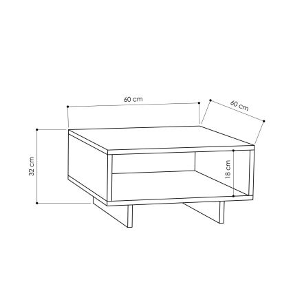 Mesa de centro HOLA 32x60 cm blanco/negro