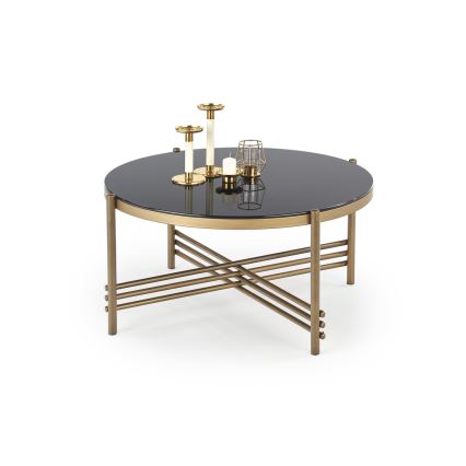 Mesa de centro ISMENA 41x80 cm dorado/negro