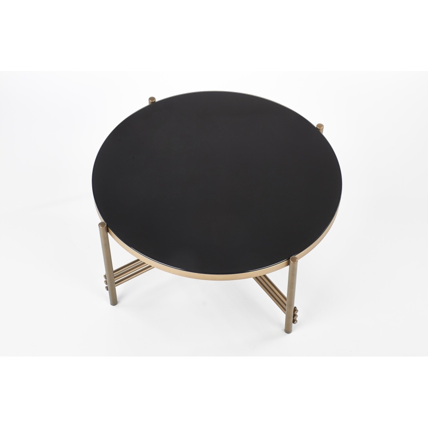 Mesa de centro ISMENA 41x80 cm dorado/negro
