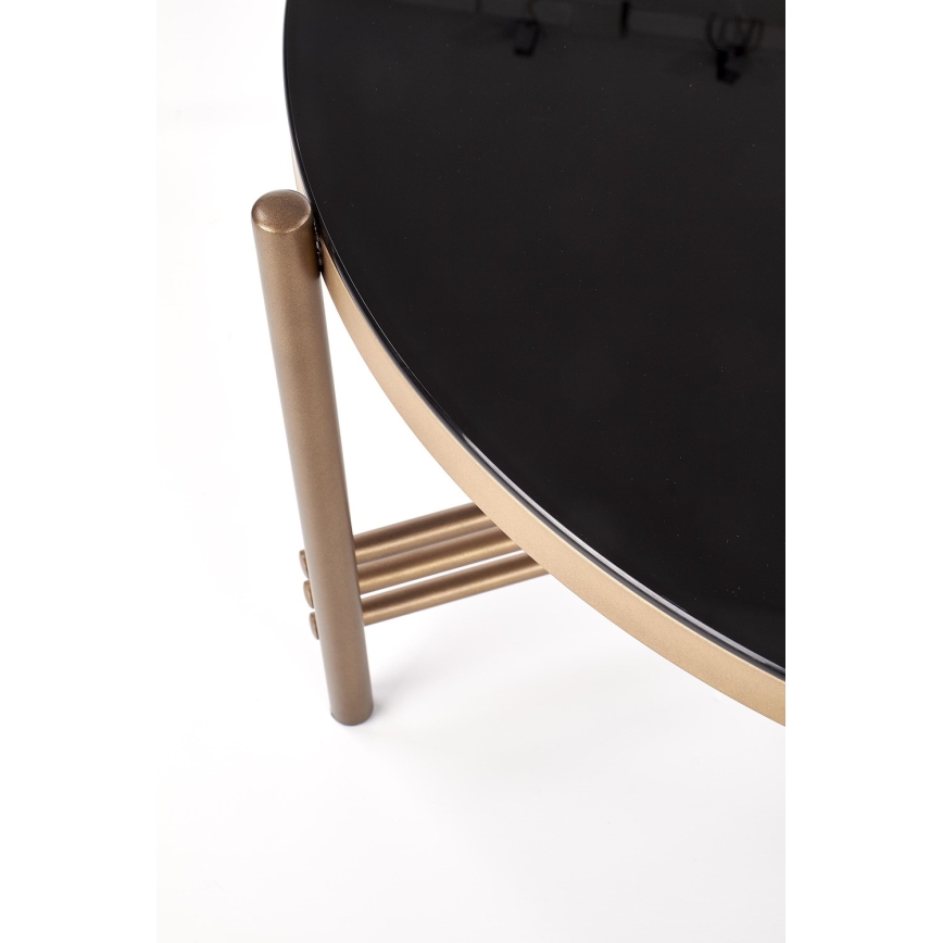 Mesa de centro ISMENA 41x80 cm dorado/negro