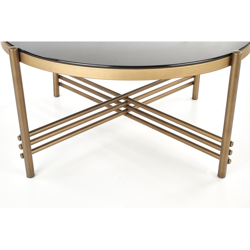 Mesa de centro ISMENA 41x80 cm dorado/negro