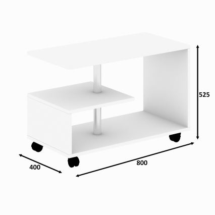 Mesa de centro KARANFIL 52,5x80 cm blanco