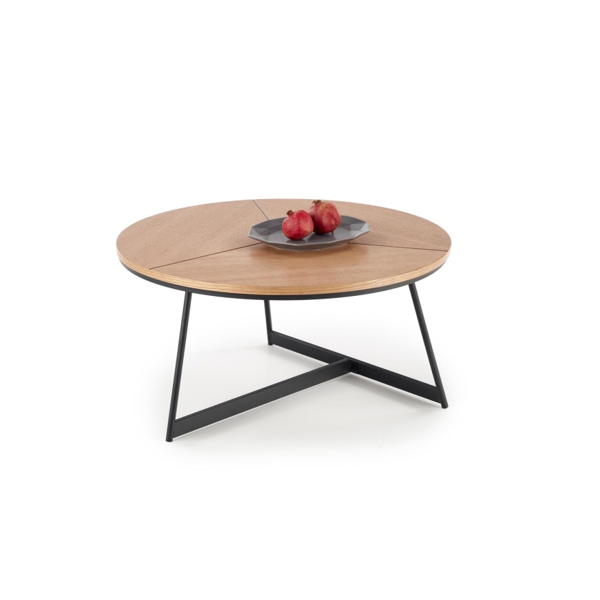 Mesa de centro KARIDA 41x80 cm beige/negro