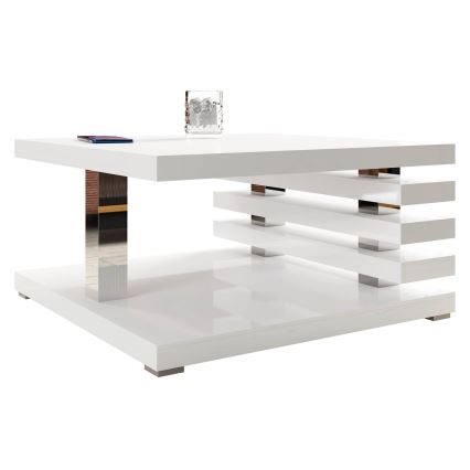 Mesa de centro KYOTO 31x60 cm blanco brillante