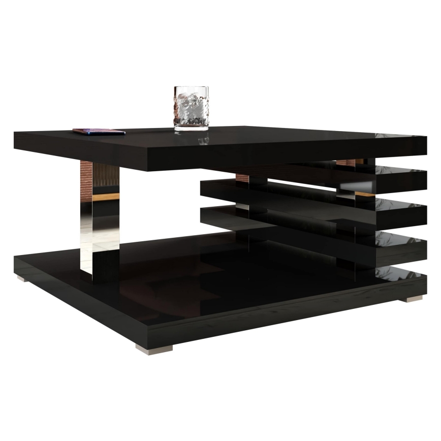 Mesa de centro KYOTO 31x60 cm lesklá negro