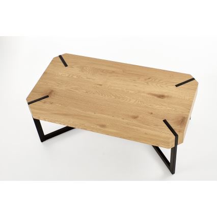 Mesa de centro LAVIDA 43x110 cm dorado roble/negro