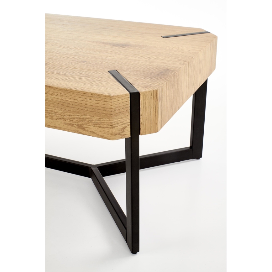 Mesa de centro LAVIDA 43x110 cm dorado roble/negro