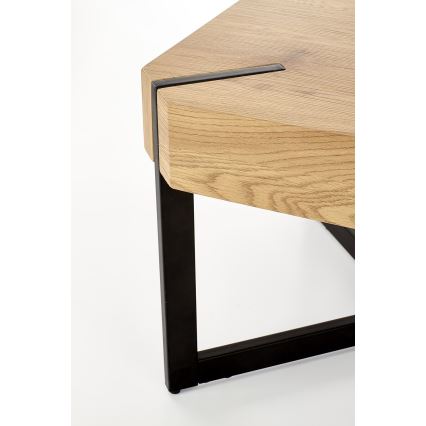 Mesa de centro LAVIDA 43x110 cm dorado roble/negro