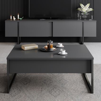 Mesa de centro LUXE 40x90 cm antracita/negro