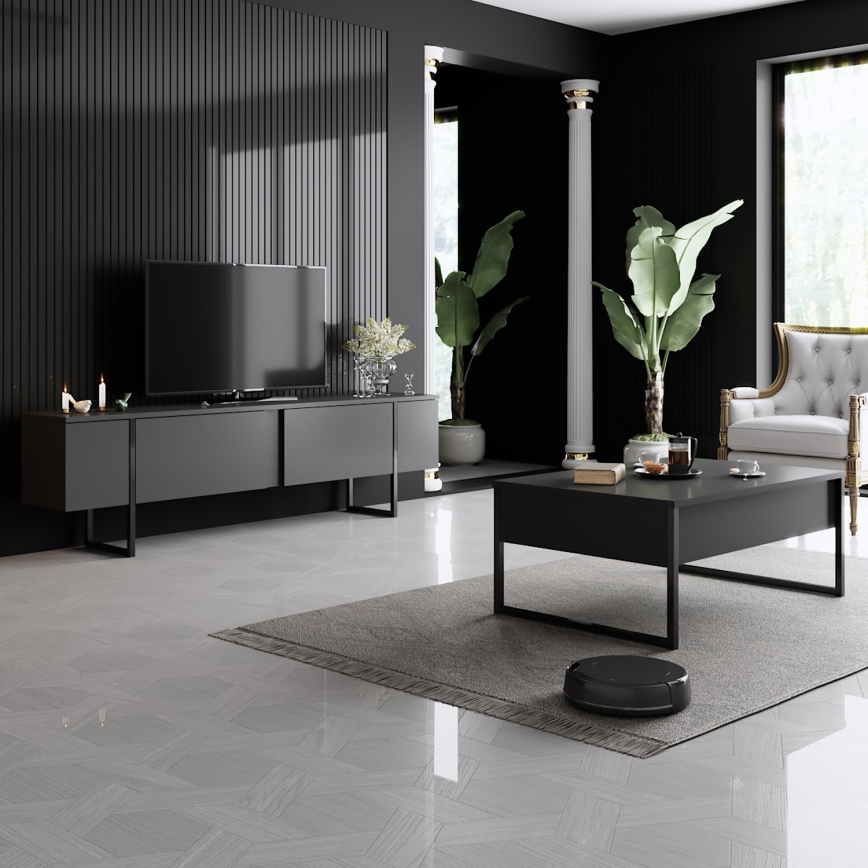 Mesa de centro LUXE 40x90 cm antracita/negro