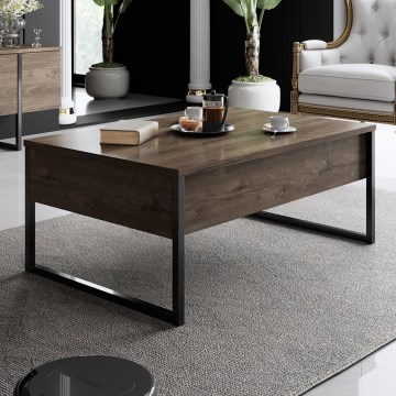 Mesa de centro LUXE 40x90 cm nogal/negro