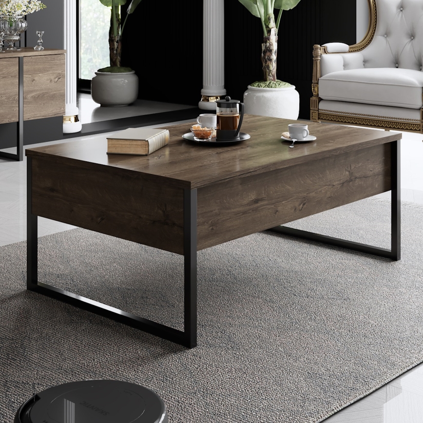 Mesa de centro LUXE 40x90 cm nogal/negro