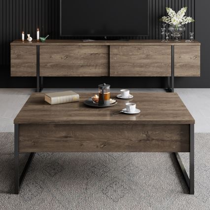 Mesa de centro LUXE 40x90 cm nogal/negro