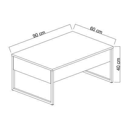 Mesa de centro LUXE 40x90 cm nogal/negro