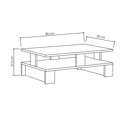 Mesa de centro MANSU 27,5x80 cm marrón