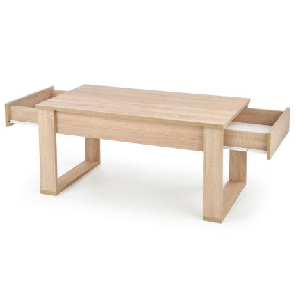 Mesa de centro con cajones NEA 52x110 cm beige/roble sonoma