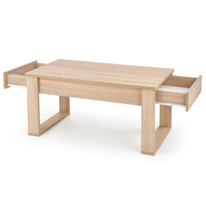 Mesa de centro con cajones NEA 52x110 cm beige/roble sonoma