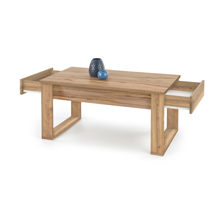 Mesa de centro con cajones NEA 52x110 cm marrón/roble wotan