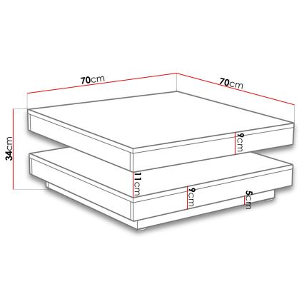 Mesa de centro NENANI 34x70 cm blanco