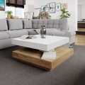 Mesa de centro NENANI 34x70 cm blanco/roble wotan