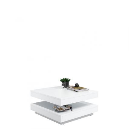 Mesa de centro NENANI 34x70 cm blanco/roble wotan