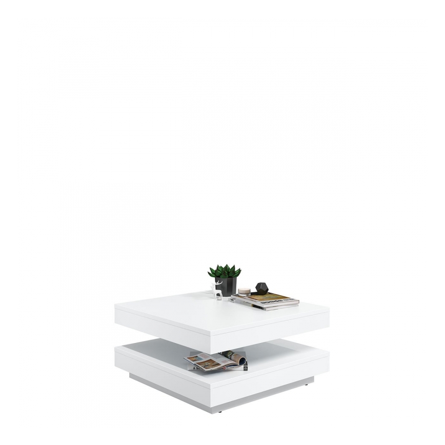 Mesa de centro NENANI 34x70 cm blanco/roble wotan