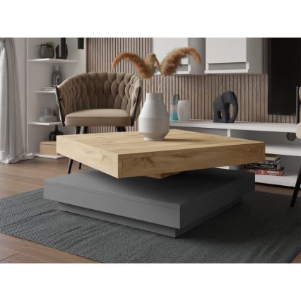 Mesa de centro NENANI 34x70 cm gris/roble wotan