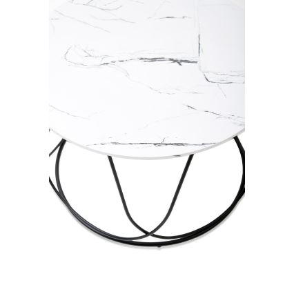Mesa de centro NUBIRA 41x60 cm negro/decoración de mármol