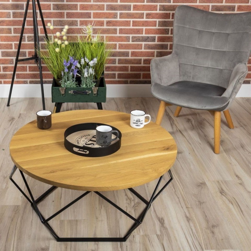 Mesa de centro OAKLOFT 41,5x90 cm negro/roble
